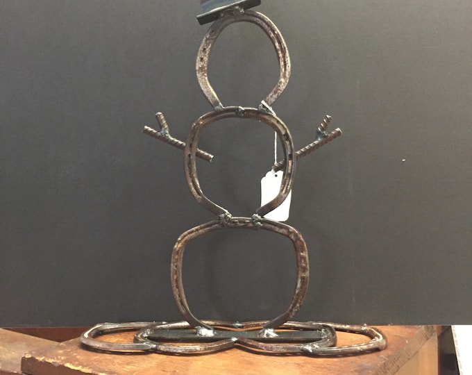 Abstract Snowman Horseshoe Art Etsy