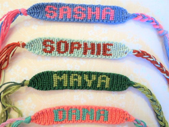 Custom Name Friendship Bracelet Embroidery Floss Cotton Thread (ONE  bracelet)