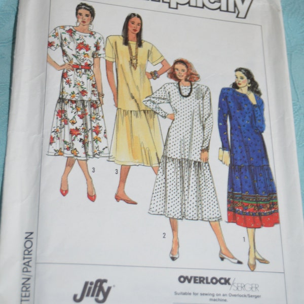 Simplicity 9557 Misses Loose Fitting Pullover Dress Sewing Pattern - UNCUT - Size (Pt - XL )