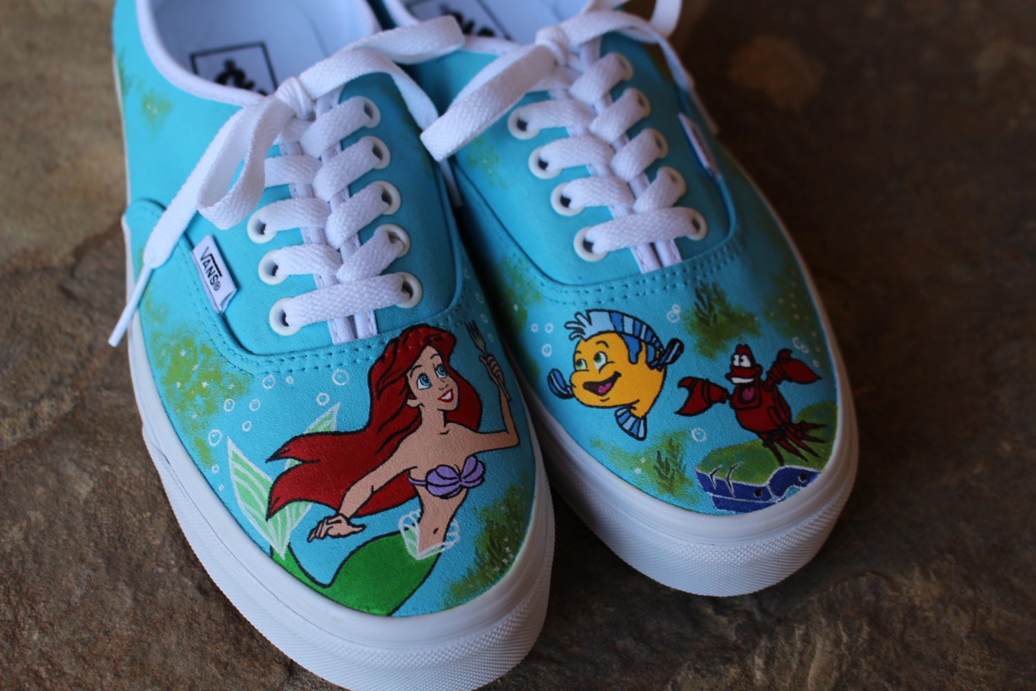Hand Painted Shoes the Little Mermaid Etsy