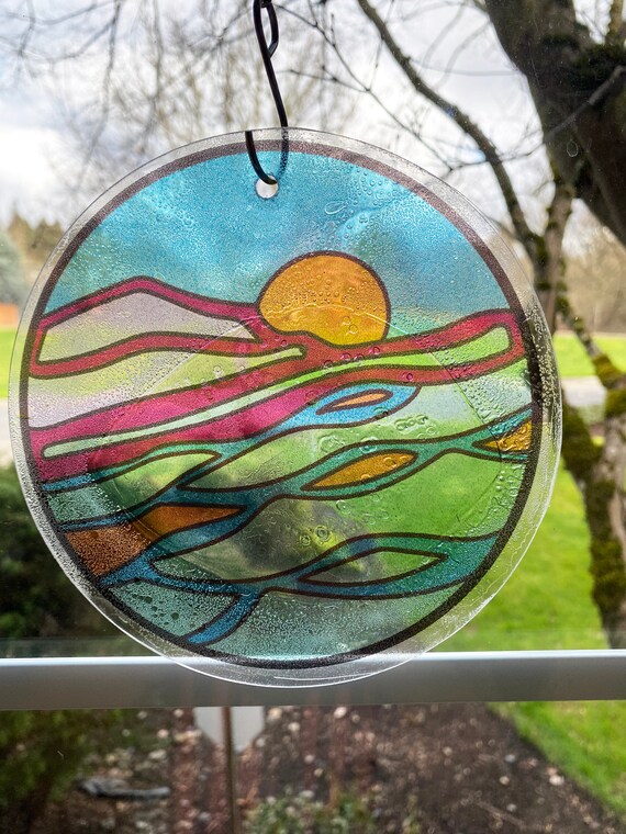 Stained Glass plexiglass Suncatcher Memorial Ornament Etsy