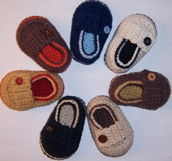 Items similar to Baby Boy Crocheted Loafers on Etsy