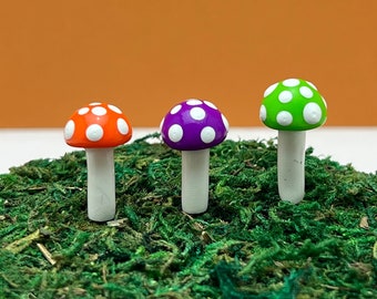 Fairy Garden Miniature Halloween Ball Mushrooms - Set of 3