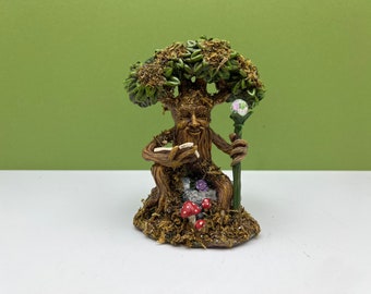 Fairy Garden Miniature Tree with Face and Staff