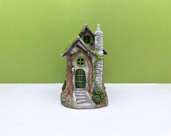 Fairy Garden Miniature Resin Cottage with Moss Roof