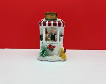 Fairy Garden Christmas Miniature Resin LED Sweet Shop Stand