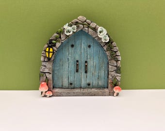Feengarten Miniatur-Harz-Feentür - Blau