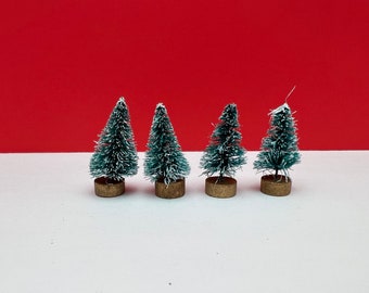 Fairy Garden Miniature Sisal Christmas Trees - Set of 4 - Small