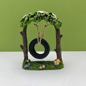 Fairy Garden Miniature Resin Tire Swing