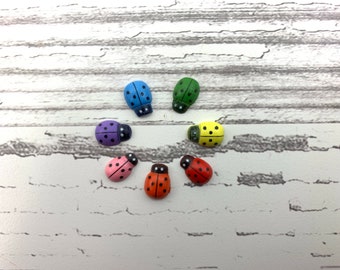 Lady Bugs! Set of 7. for terrariums, fairy gardens, pixies and gnomes.