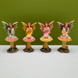 Fairy Garden Miniature Resin Fairies on Mushroom