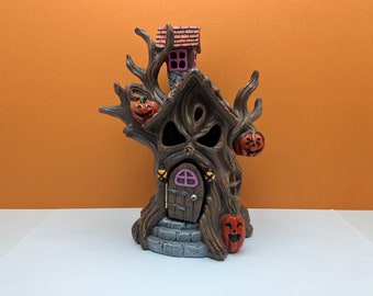 Fairy Garden Miniature Halloween LED Spooky Tree House