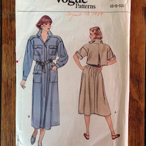 Molde de vestido vintage Vogue, tamanhos 6-8-10