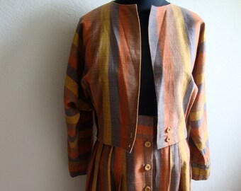 Pleated and Tucked Two Piece Suit
