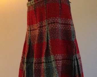 Wool Plaid Pleated Skirt from the Sixties