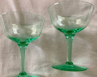 Pair of Vintage Green Depression Glasses