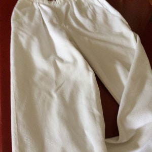 1980s Handmade White Cotton Slacks, small