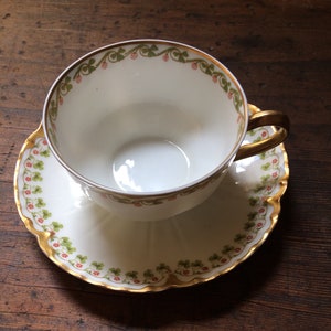 Haviland Limoges Clover Leaf Tea Cup and Saucer