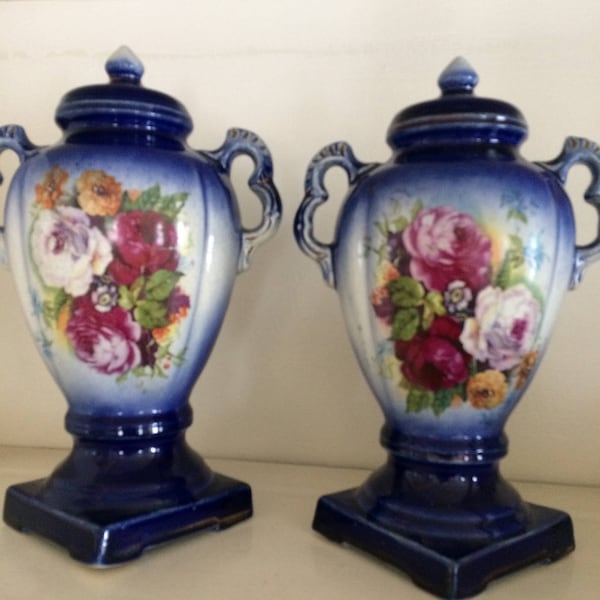 Pair of Victorian Garniture Mantel Vases