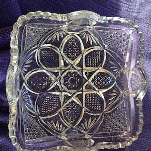 Square Pressed Glass Bowl