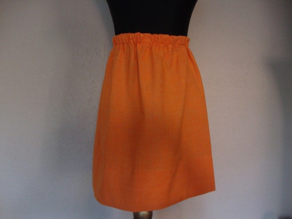 Orange Polyester Mini Skirt - image 1