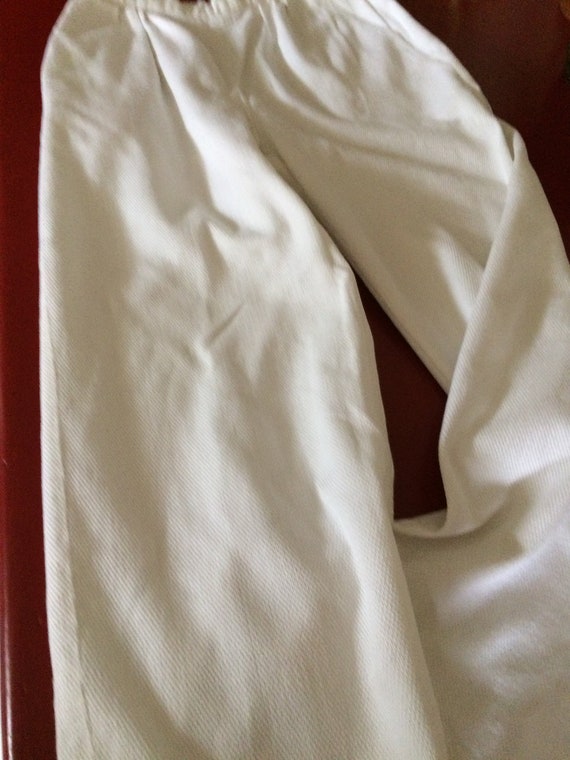 1980s Handmade White Cotton Slacks, small