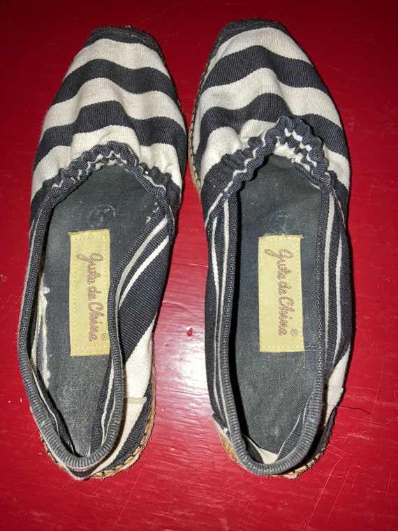 Black and White Canvas Espadrilles - image 4