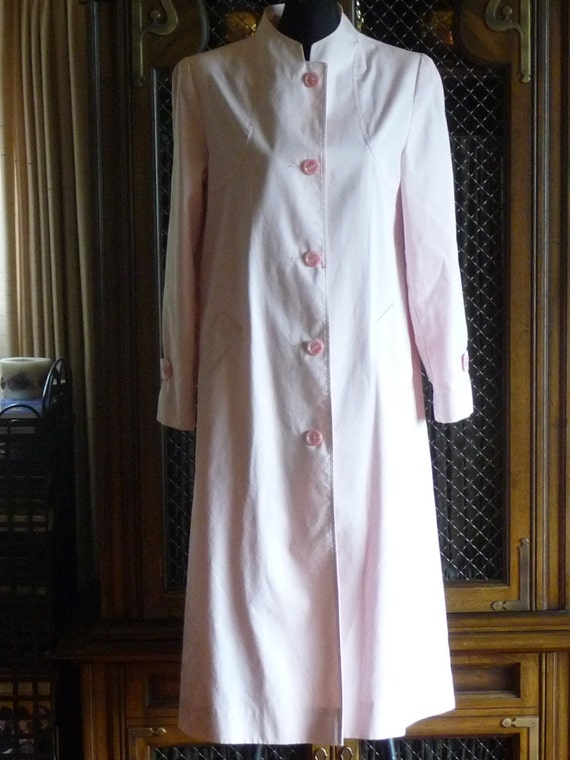 Samuel Martin LTD Raincoat, 1980's Pale Pink Poly… - image 1
