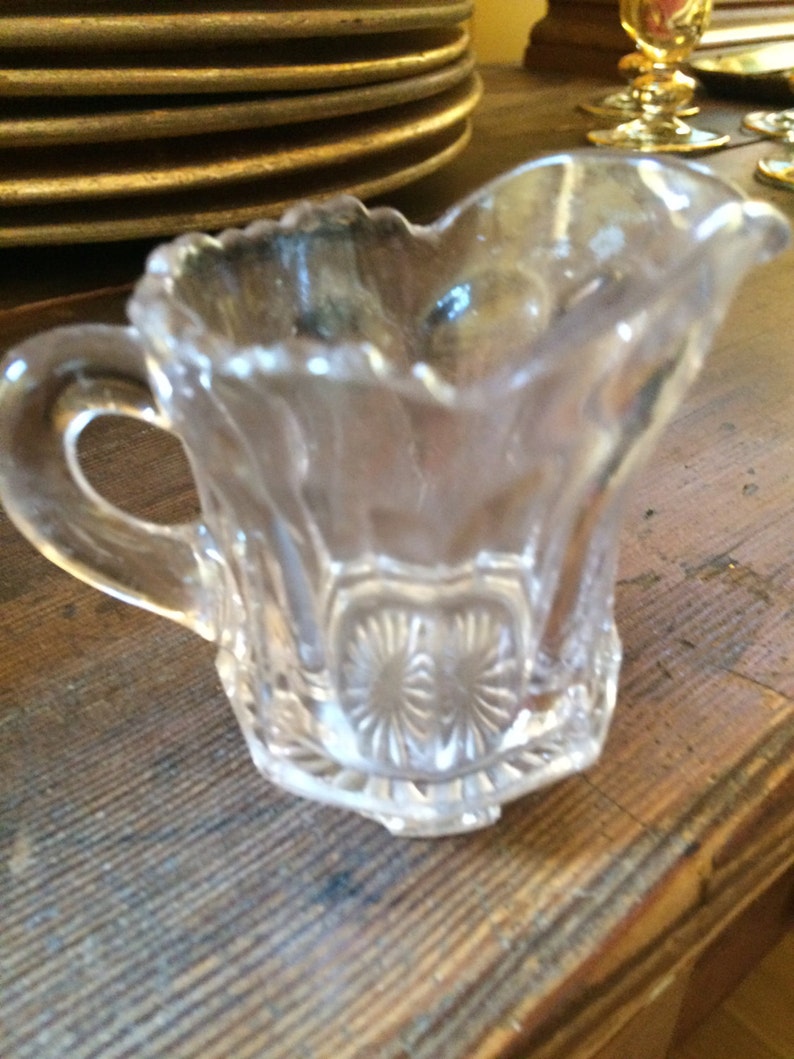 Old and Small Glass Pitcher image 1