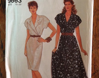 1990 So Easy Simplicity Dress Pattern, Size 10 - 20