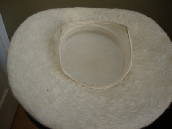 Vintage Hat, Wide Brim White and Wooley - image 3