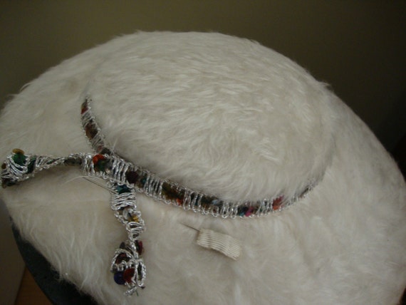 Vintage Hat, Wide Brim White and Wooley - image 1