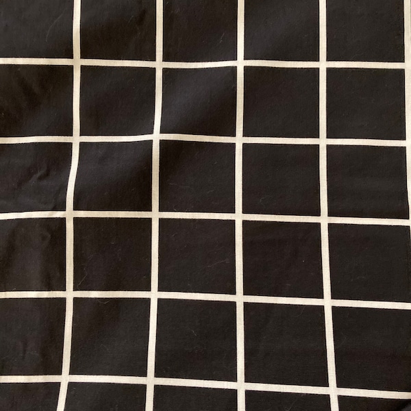 Black and White Window Pane Cotton Yardage