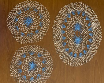 Three Hand Crocheted Doilies