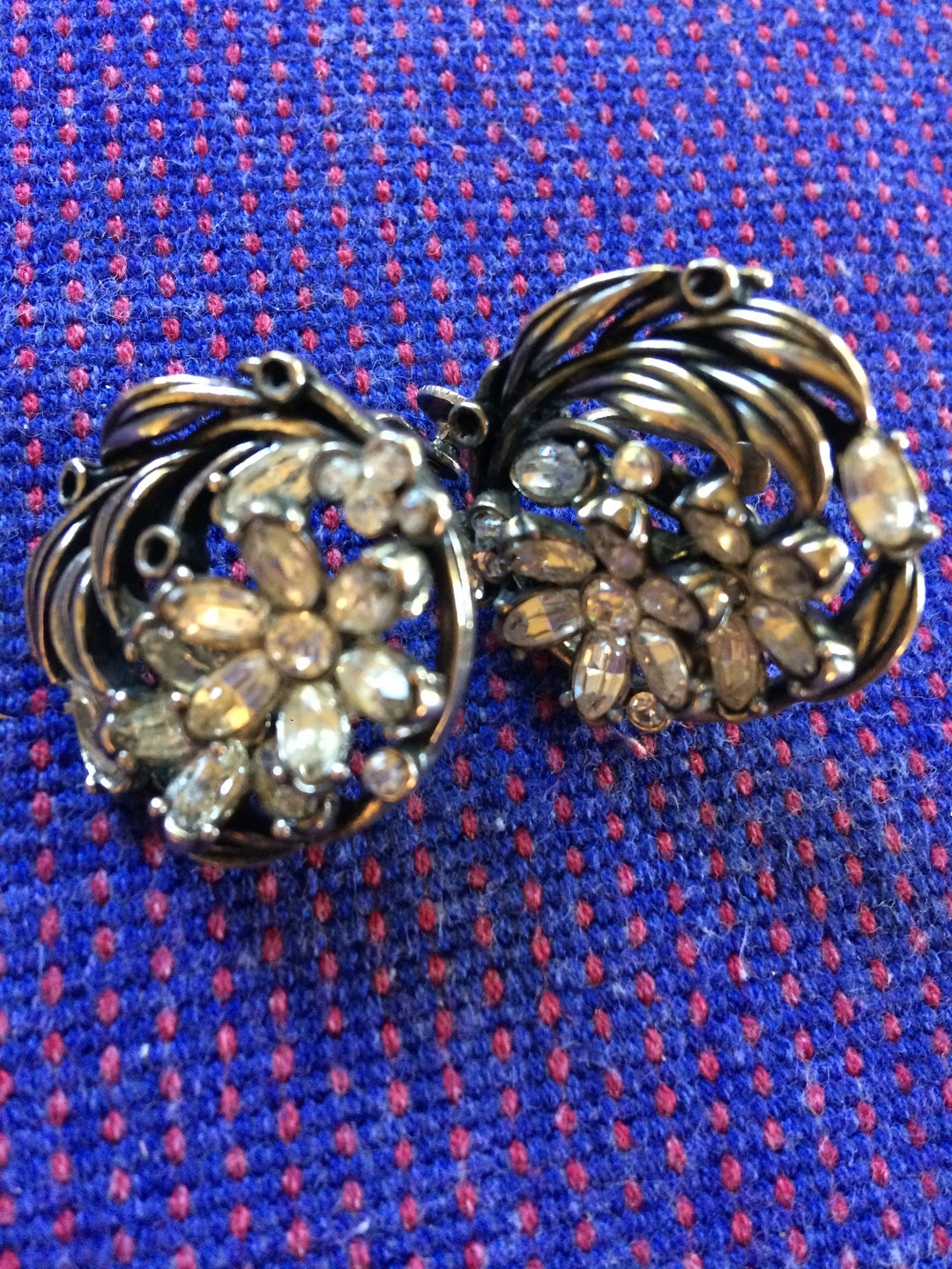 Jeweled Sixties. Screw on Earrings Etsy