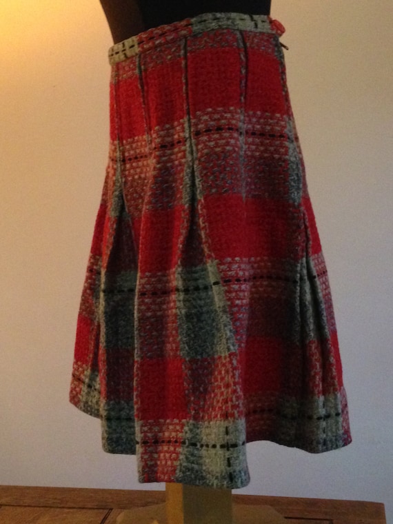 Wool Plaid Pleated Skirt from the Sixties - image 1