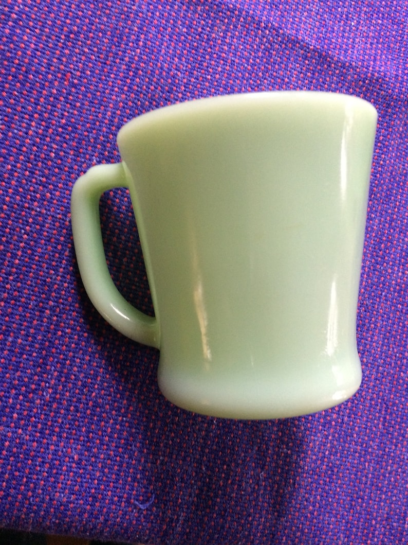 Pair of Fire King Jadeite Mugs D Handle Etsy