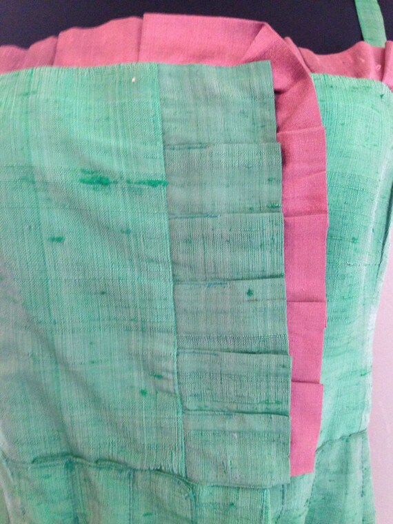 Mint Green With Pink Original Design Silk Dress & Jacket, 28" Waist - Etsy