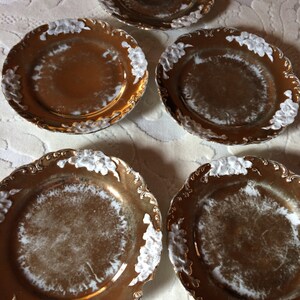 Five Luster Ware Dessert Plates
