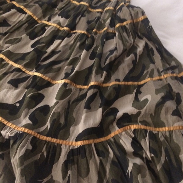 Tiered Camouflage Skirt