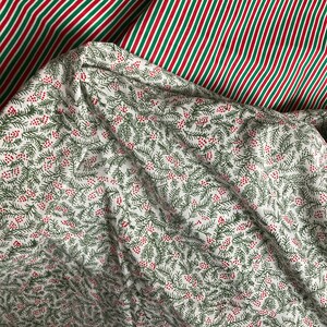 Two Pieces of Holiday Fabric