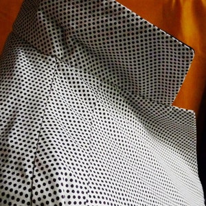 Black and White Dotted Cotton Shirt with Black Slacks
