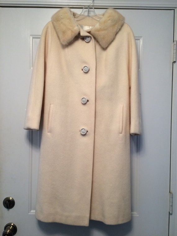 Vintage Sixties Full-length Wool Coat with Fur Co… - image 2