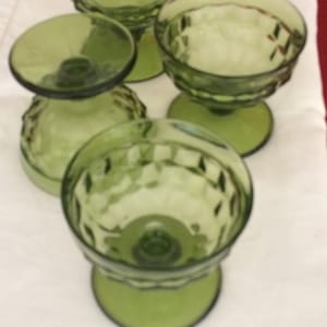 Indiana Glass Whitehall Cubed Pattern Dessert Goblets