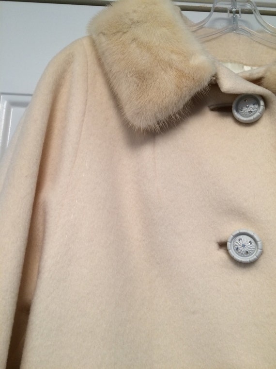 Vintage Sixties Full-length Wool Coat with Fur Co… - image 3
