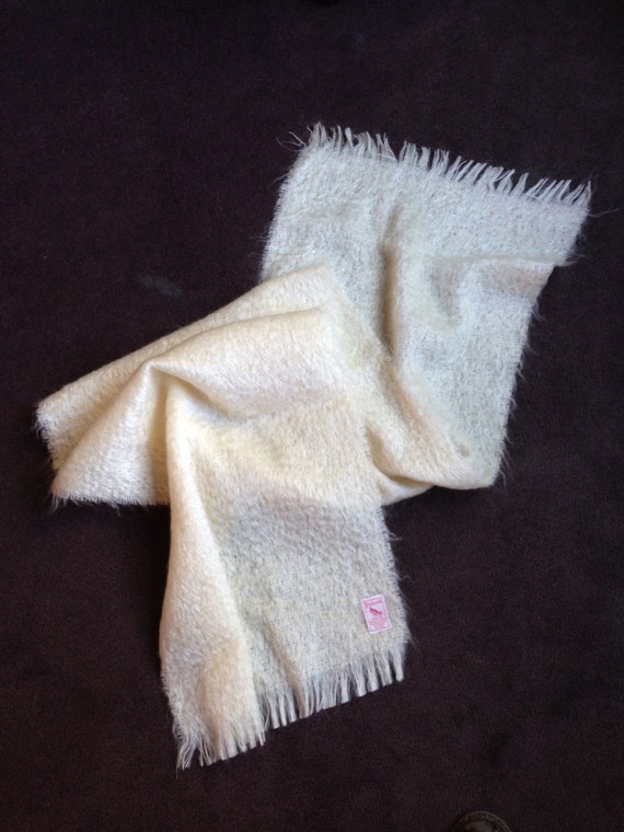 White Mohair Scarf made in Scotland by Blackcock