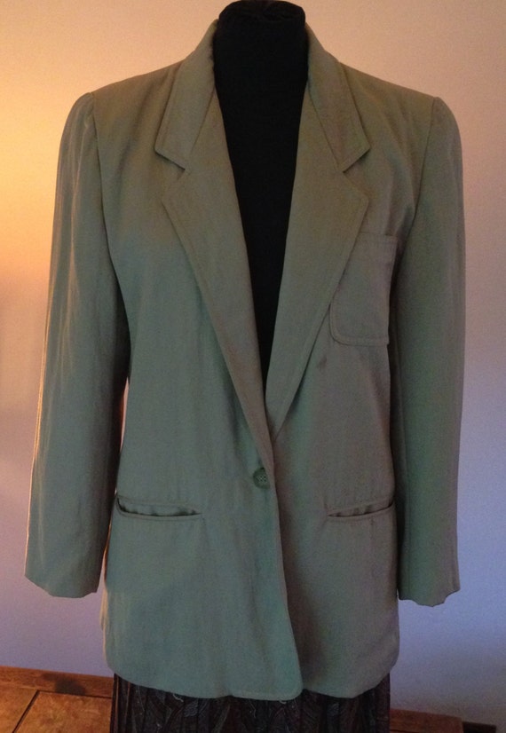 Liz Claiborne Khaki Cotton Blazer from the '80s