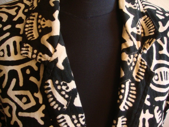 Eighties Unconstructed Blazer in Black and White … - image 3