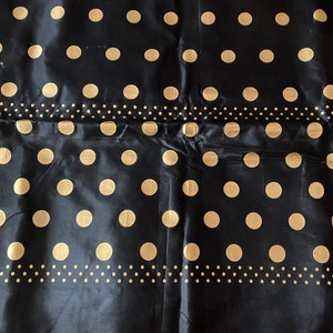 Vintage Taffeta Polka Dot Border Print Yardage