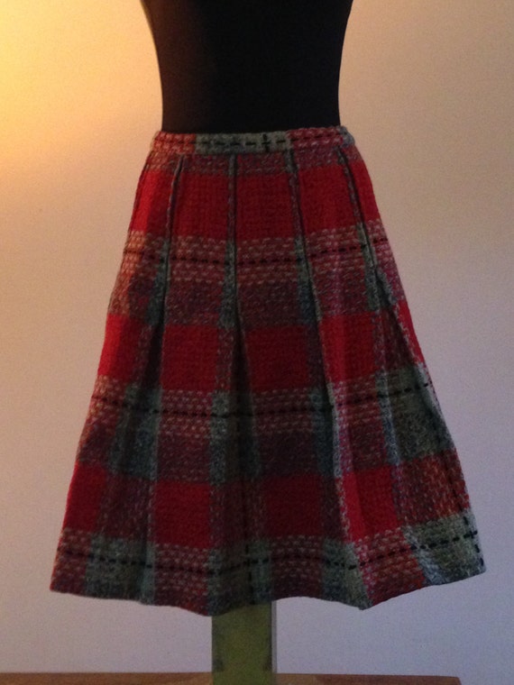 Wool Plaid Pleated Skirt from the Sixties - image 2